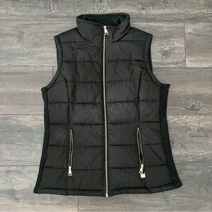 Calvin Klein Black Puffer Vest with Gold Zippers
